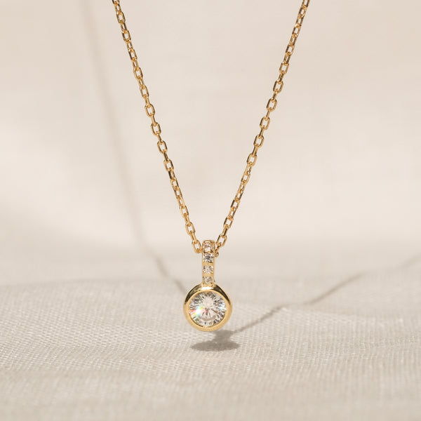 Yellow gold cz on sale necklace